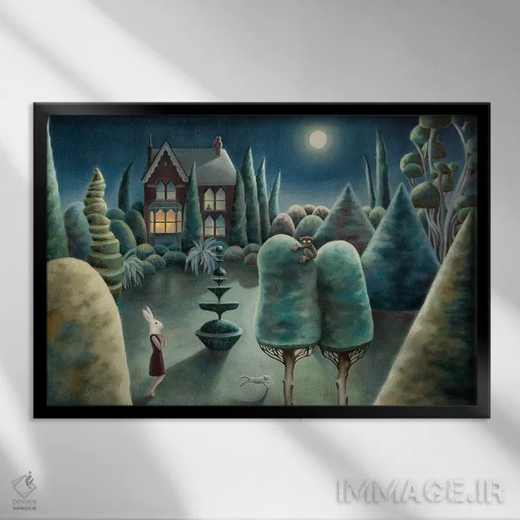 تابلو سرگردانیهای شبانه اثر آنتوانت کلی - نمای قابدار مشکی