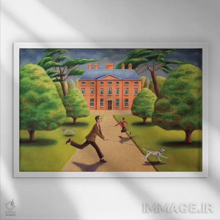 تابلو برخی دیوانهٔ تابستاناند، برخی نه! اثر آنتوانت کلی - نمای قابدار سفید