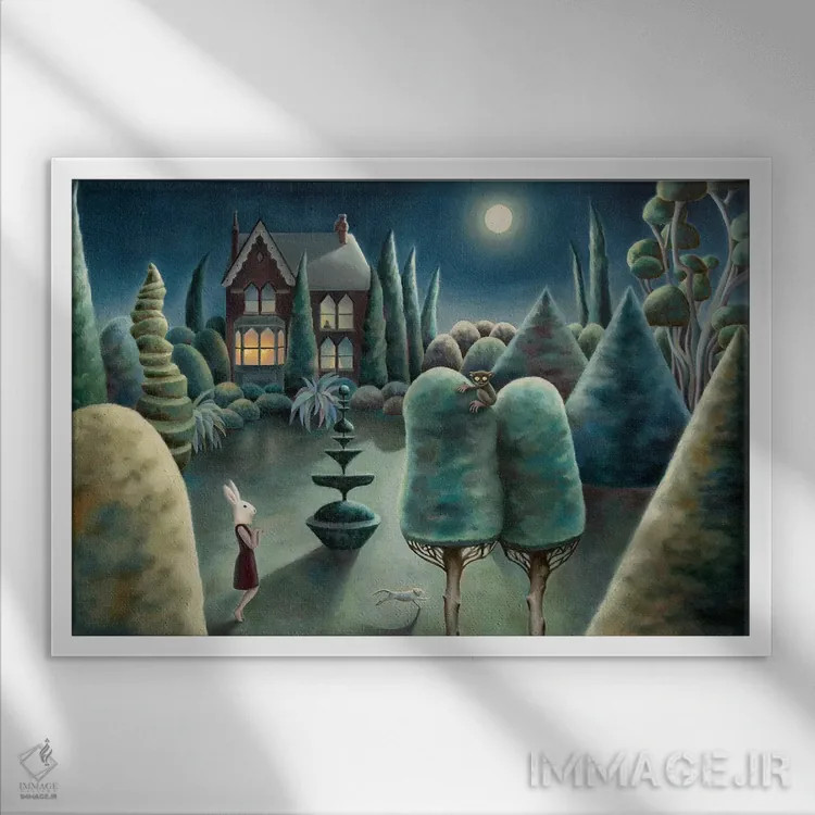 تابلو سرگردانیهای شبانه اثر آنتوانت کلی - نمای قابدار سفید