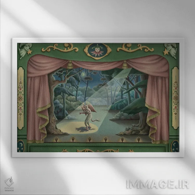 تابلو در حین انجام خلاف دستگیر شده اثر آنتوانت کلی - نمای قابدار سفید