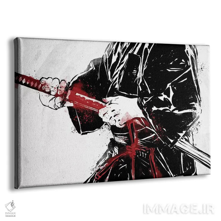 تابلو مرد کاتانا اثر نیکیتا آباکوموف - نمای پرسپکتیو محصول
