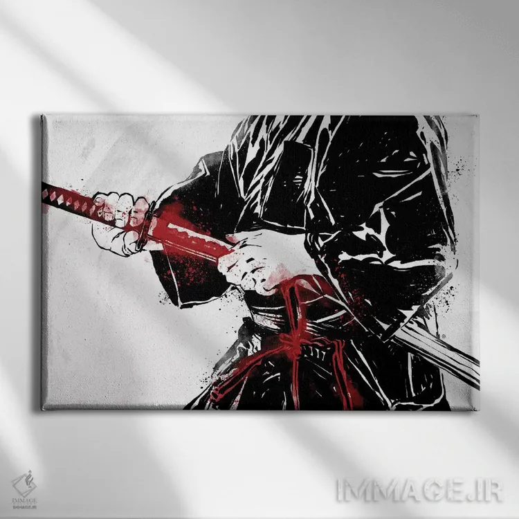 تابلو مرد کاتانا اثر نیکیتا آباکوموف - نمای روبهرو روی دیوار