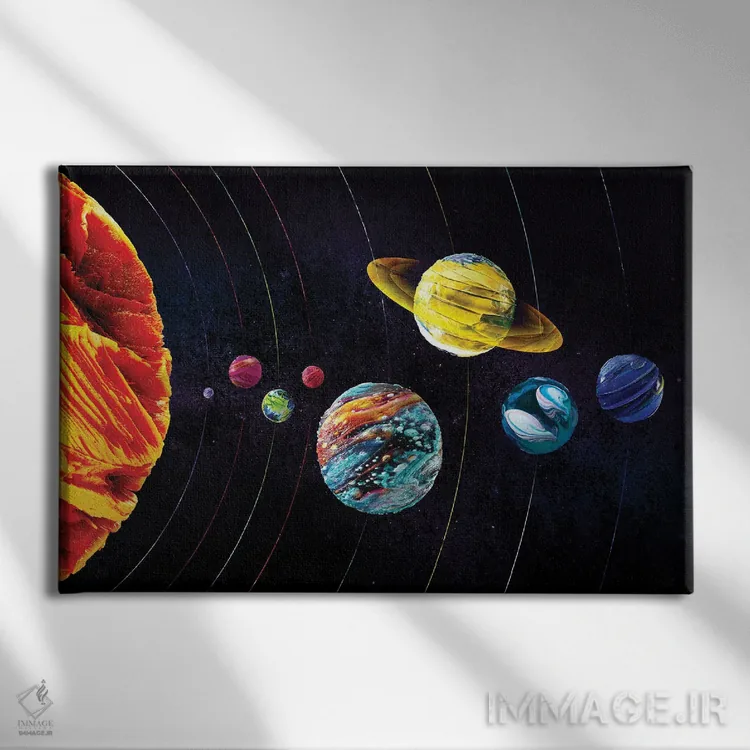 تابلو چشمانداز منظومه شمسی اثر نیکیتا آباکوموف - نمای روبهرو روی دیوار