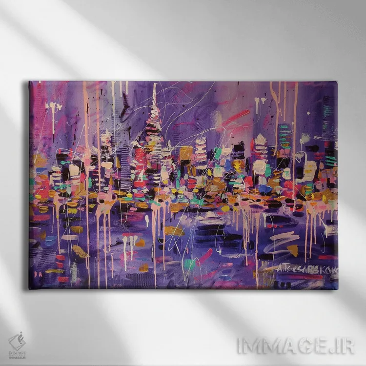 تابلو شب دبی اثر آلیاکساندرا تسسارسکایا - نمای روبهرو روی دیوار