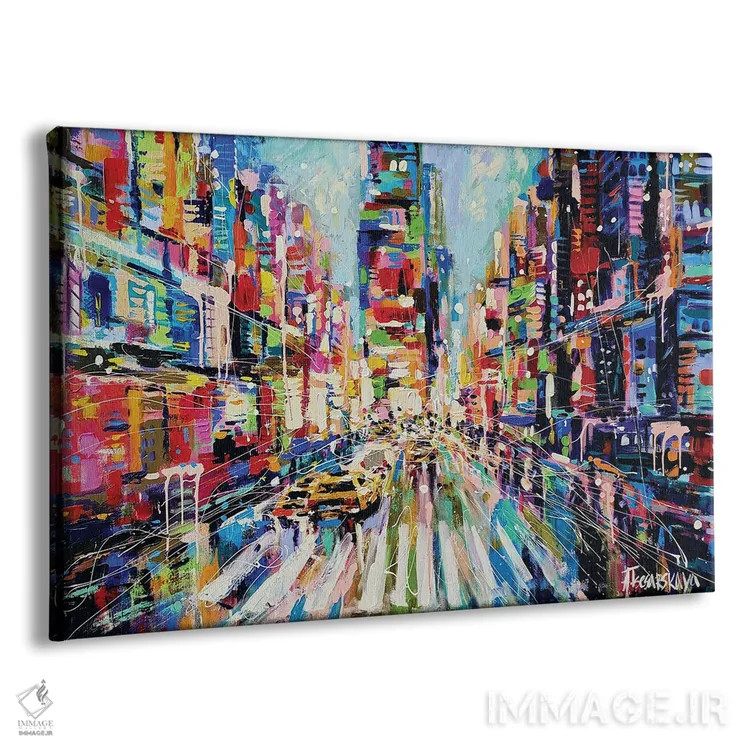 تابلو خیابان رنگارنگ نیویورک اثر آلیاکساندرا تسسارسکایا - نمای پرسپکتیو محصول