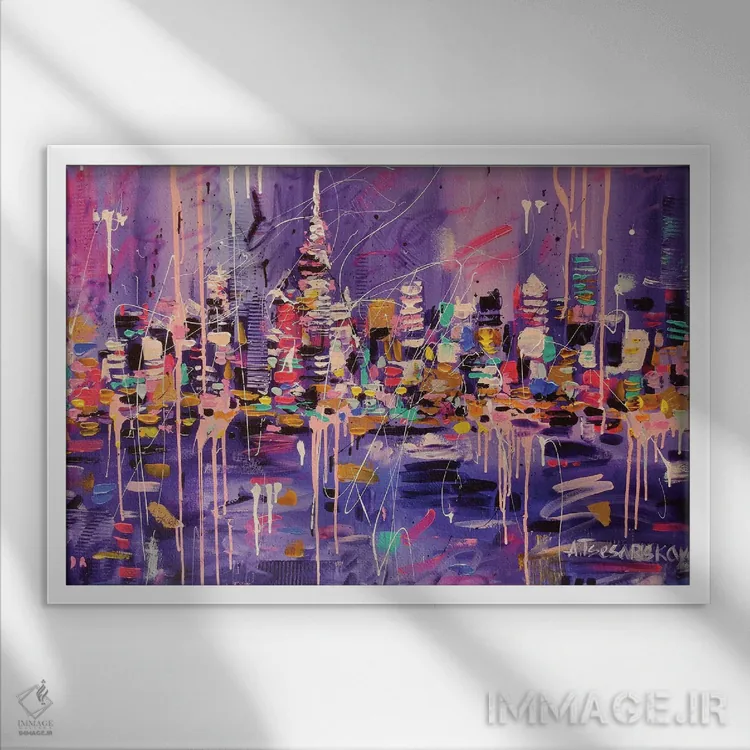 تابلو شب دبی اثر آلیاکساندرا تسسارسکایا - نمای قابدار سفید