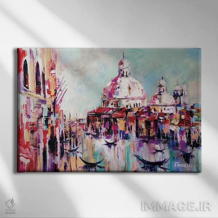 تابلو ونیز (شهر ایتالیا) اثر آلیاکساندرا تسسارسکایا - نمای روبهرو روی دیوار