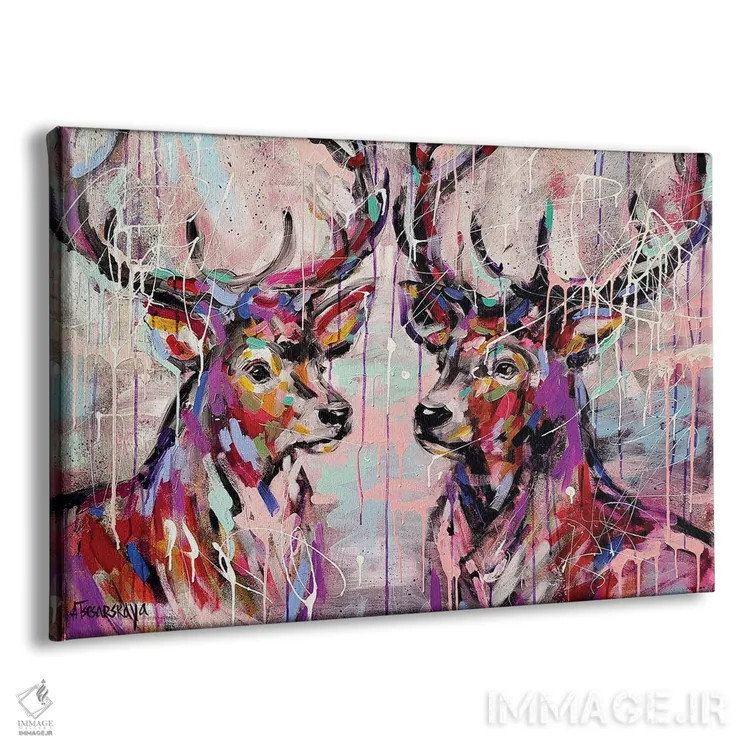 تابلو گوزنهای وحشی اثر آلیاکساندرا تسسارسکایا - نمای پرسپکتیو محصول