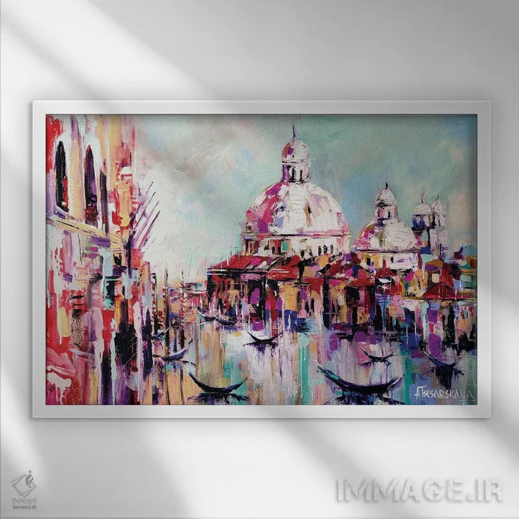 تابلو ونیز (شهر ایتالیا) اثر آلیاکساندرا تسسارسکایا - نمای قابدار سفید