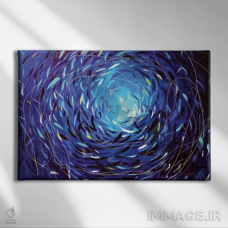 تابلو دریای عمیق اثر آلیاکساندرا تسسارسکایا - نمای روبهرو روی دیوار
