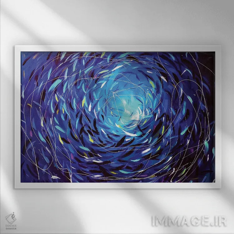 تابلو دریای عمیق اثر آلیاکساندرا تسسارسکایا - نمای قابدار سفید