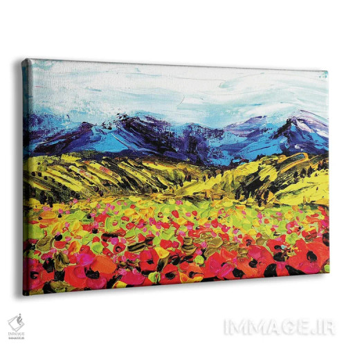 تابلو منظره با شقایقها و کوه اثر آلیاکساندرا تسسارسکایا - نمای پرسپکتیو محصول