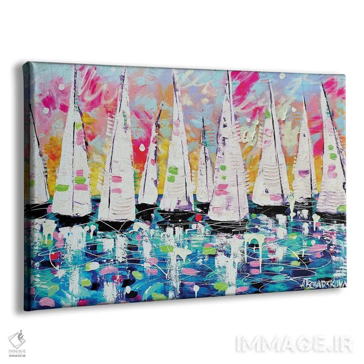 تابلو قایقهای بادبانی تابستانی اثر آلیاکساندرا تسسارسکایا - نمای پرسپکتیو محصول