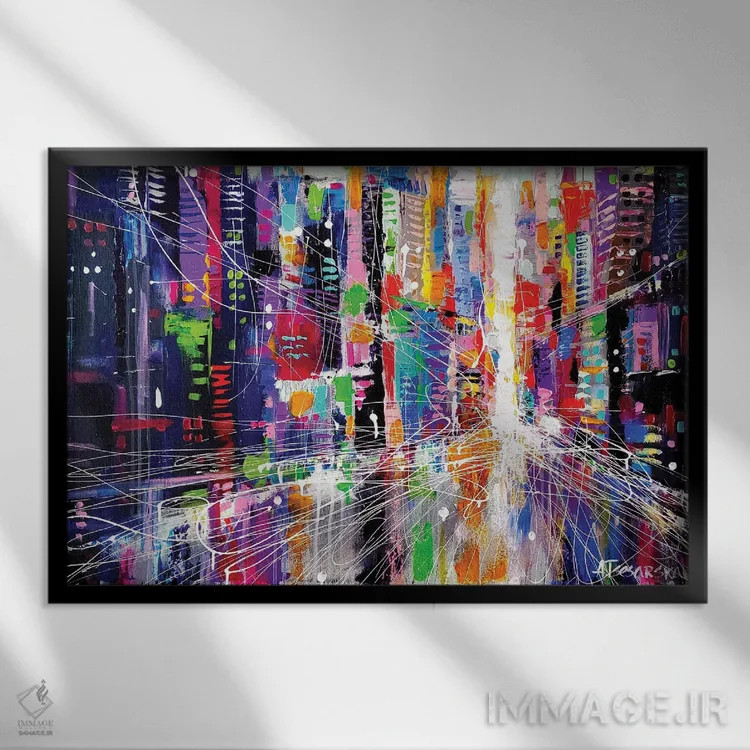 تابلو زندگی بزرگ در نیویورک اثر آلیاکساندرا تسسارسکایا - نمای قابدار مشکی