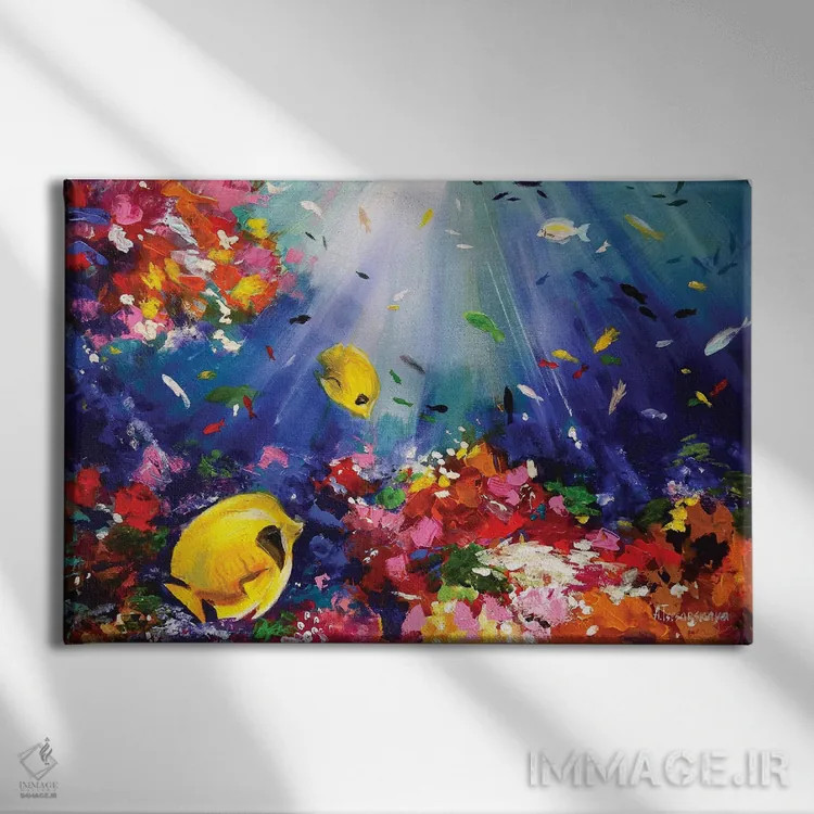 تابلو اعماق جادویی دریا اثر آلیاکساندرا تسسارسکایا - نمای روبهرو روی دیوار