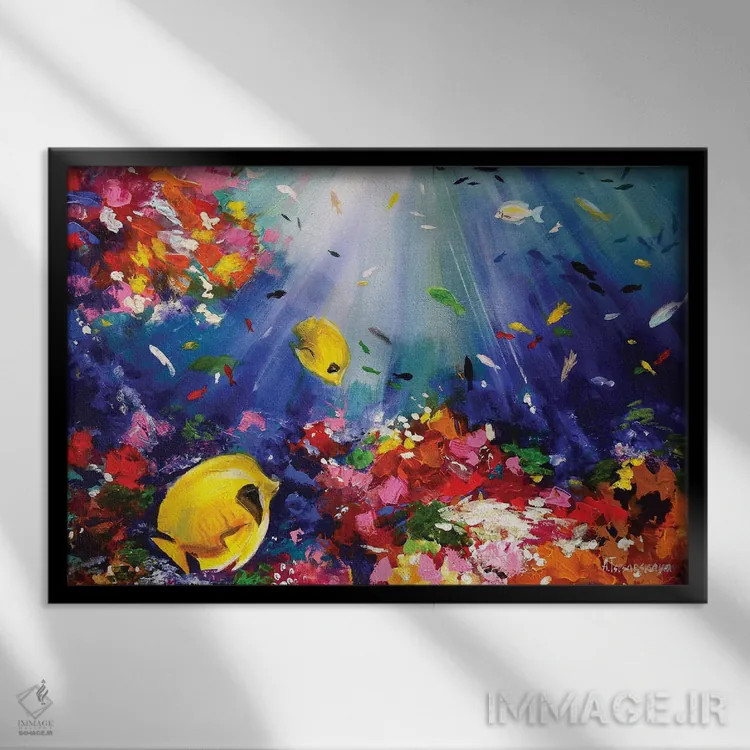 تابلو اعماق جادویی دریا اثر آلیاکساندرا تسسارسکایا - نمای قابدار مشکی