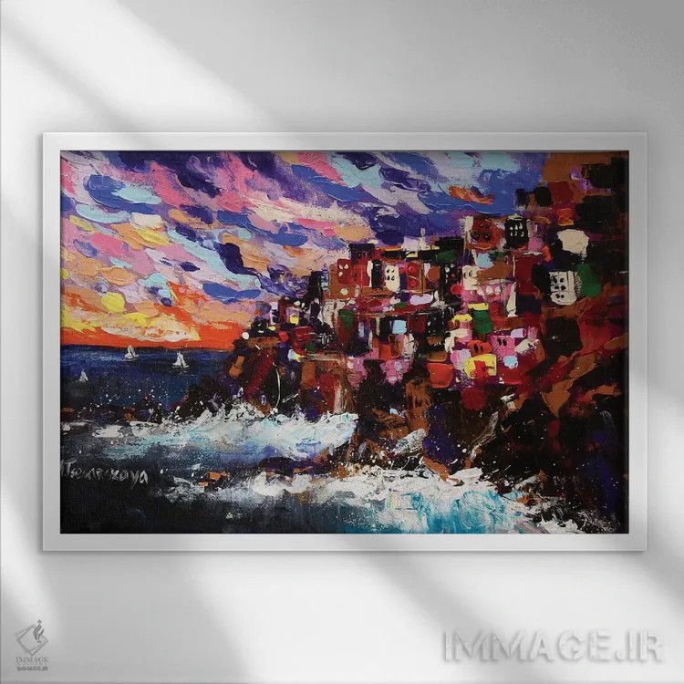 تابلو شهر خورشید اثر آلیاکساندرا تسسارسکایا - نمای قابدار سفید