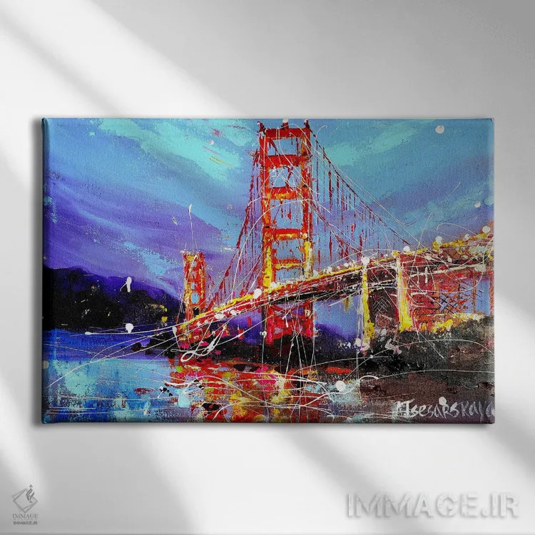 تابلو پل سانفرانسیسکو اثر آلیاکساندرا تسسارسکایا - نمای روبهرو روی دیوار