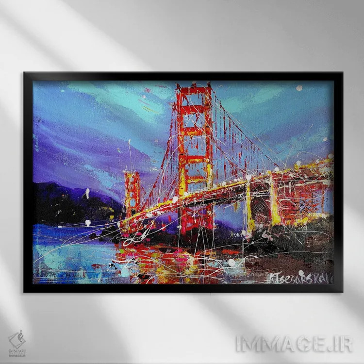 تابلو پل سانفرانسیسکو اثر آلیاکساندرا تسسارسکایا - نمای قابدار مشکی