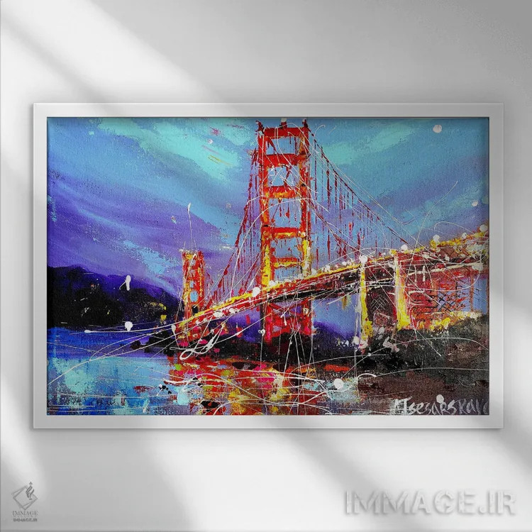 تابلو پل سانفرانسیسکو اثر آلیاکساندرا تسسارسکایا - نمای قابدار سفید