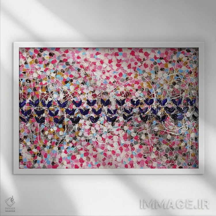 تابلو قلبهای رنگارنگ اثر آلیاکساندرا تسسارسکایا - نمای قابدار سفید