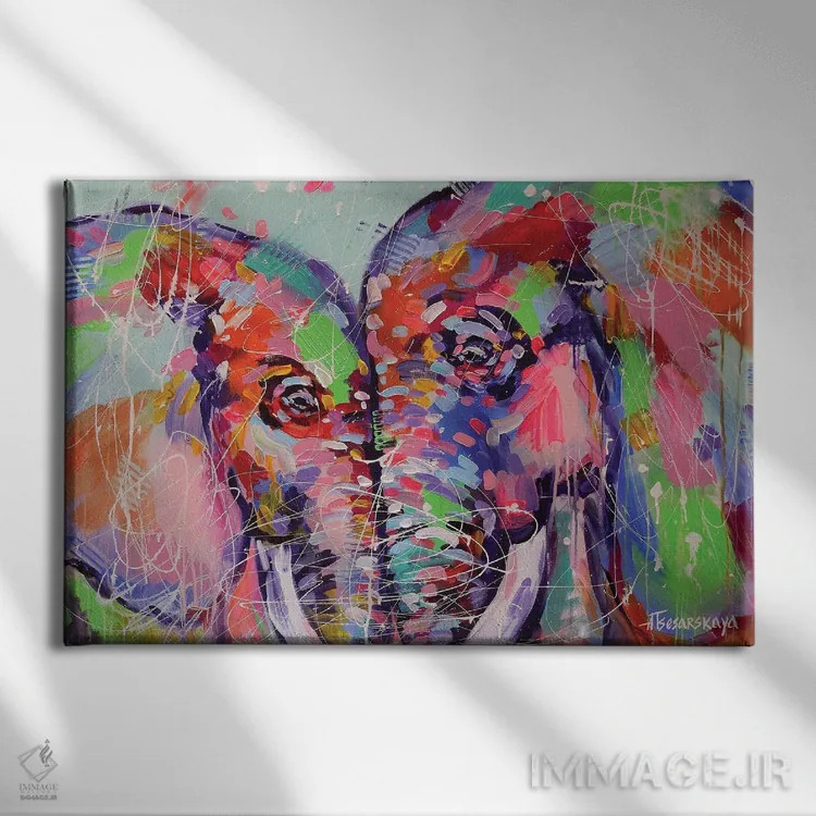 تابلو عشق وحشی اثر آلیاکساندرا تسسارسکایا - نمای روبهرو روی دیوار