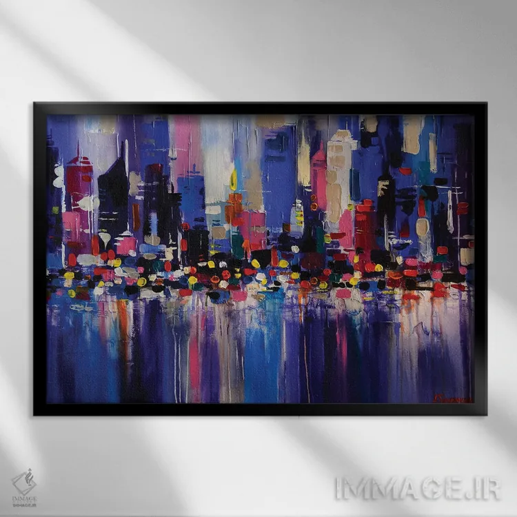 تابلو شهر نیویورک اثر آلیاکساندرا تسسارسکایا - نمای قابدار مشکی