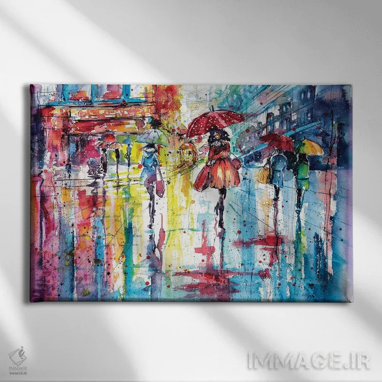 تابلو پاییز رنگارنگ اثر آنا بریجیتا کوواچ - نمای روبهرو روی دیوار