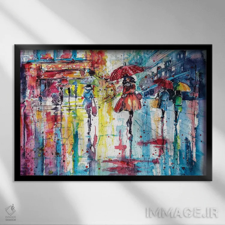 تابلو پاییز رنگارنگ اثر آنا بریجیتا کوواچ - نمای قابدار مشکی