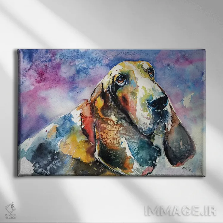 تابلو بَست هاوند (نوعی سگ) اثر آنا بریجیتا کوواچ - نمای روبهرو روی دیوار