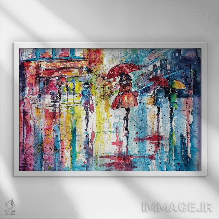 تابلو پاییز رنگارنگ اثر آنا بریجیتا کوواچ - نمای قابدار سفید