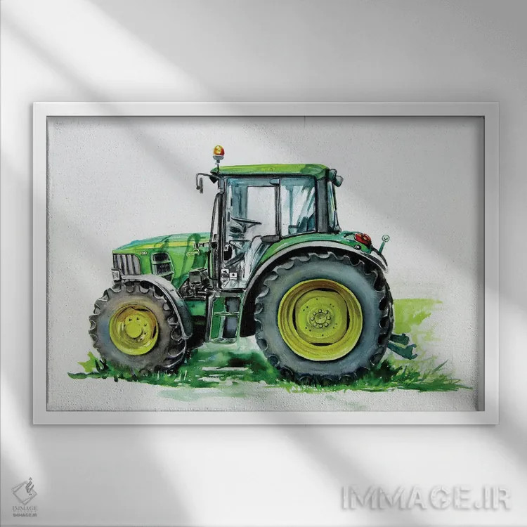 تابلو جان دیر (نام حیوان یا برند) اثر آنا بریجیتا کوواچ - نمای قابدار سفید