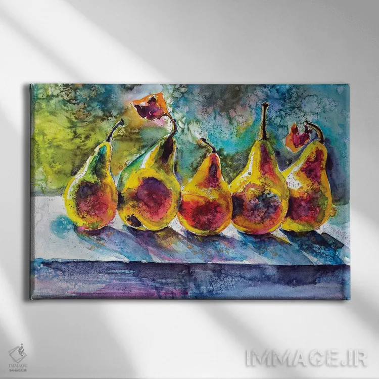 تابلو گلابیها اثر آنا بریجیتا کوواچ - نمای روبهرو روی دیوار