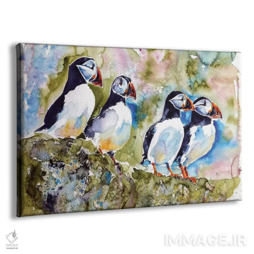 تابلو پافینها روی سنگ اثر آنا بریجیتا کوواچ - نمای پرسپکتیو محصول