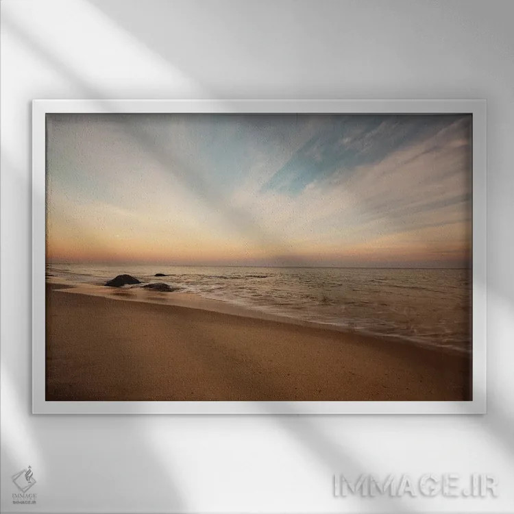 تابلو ساحل مارتاز وینیارد ۲ اثر الدندا - نمای قابدار سفید