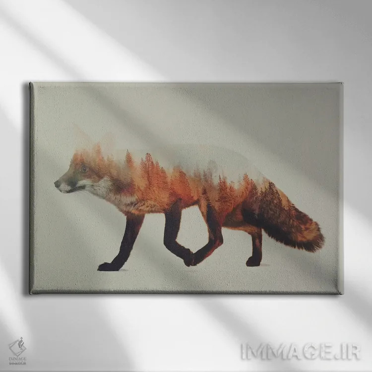 تابلو روباه ۱ اثر آندریاس لیه - نمای روبهرو روی دیوار