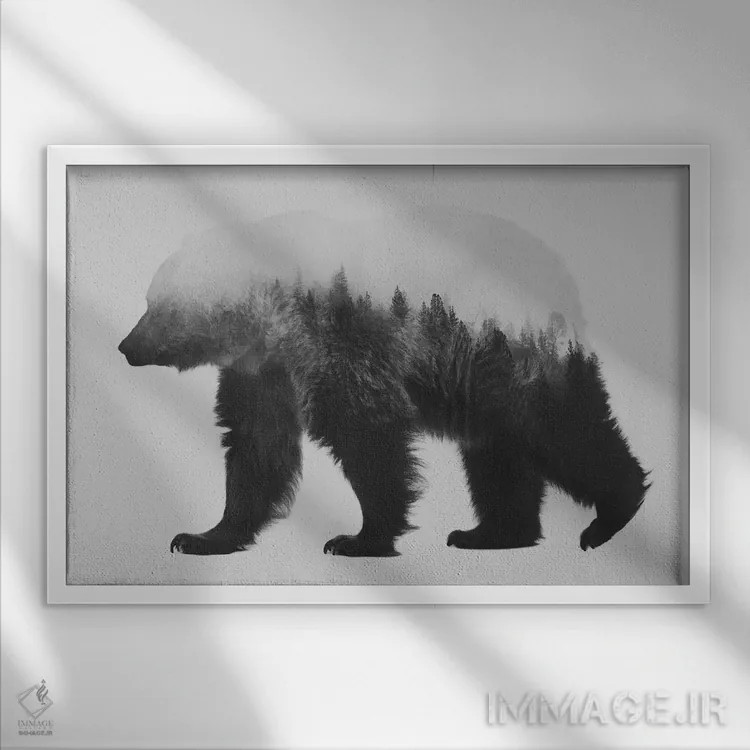 تابلو بیورن ۱ (سیاه و سفید) اثر آندریاس لیه - نمای قابدار سفید