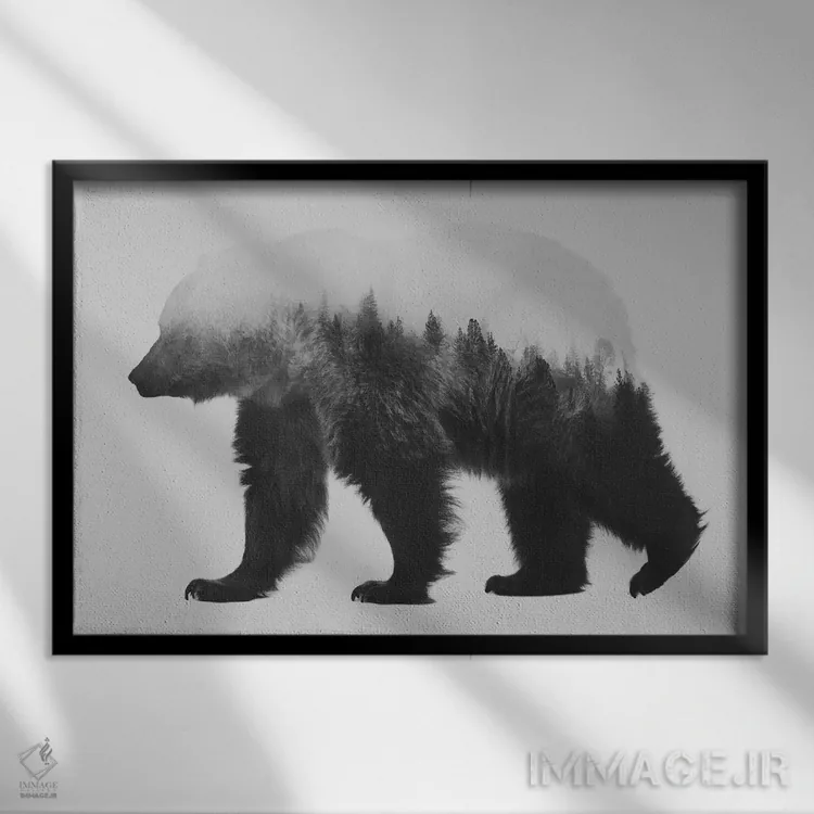 تابلو بیورن ۱ (سیاه و سفید) اثر آندریاس لیه - نمای قابدار مشکی