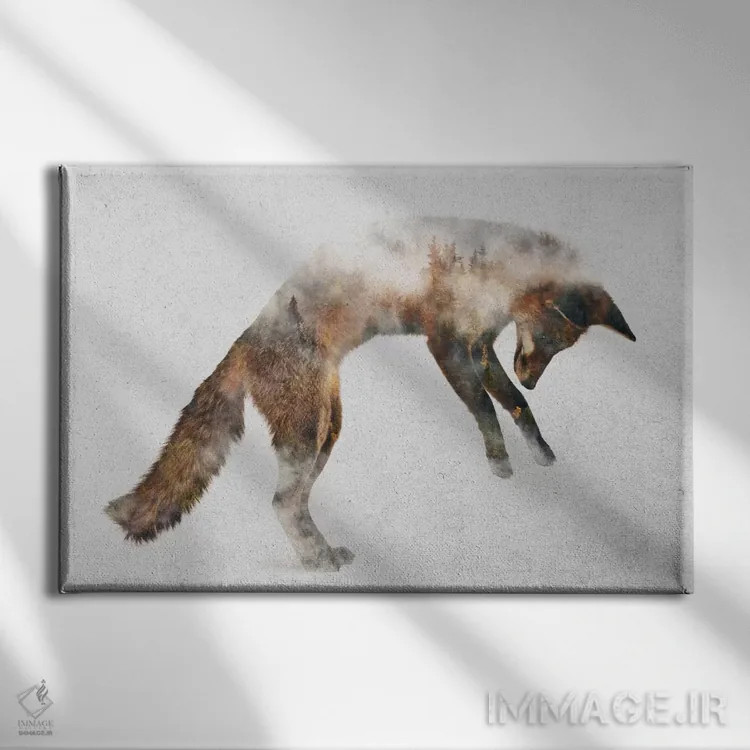 تابلو روباه جهنده اثر آندریاس لیه - نمای روبهرو روی دیوار