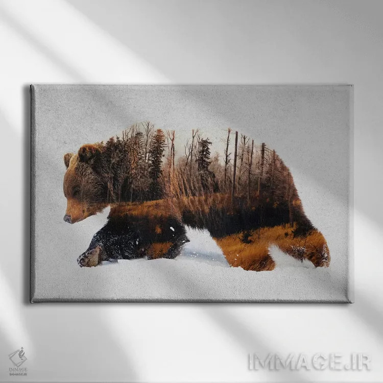 تابلو خرس مسافر اثر آندریاس لیه - نمای روبهرو روی دیوار