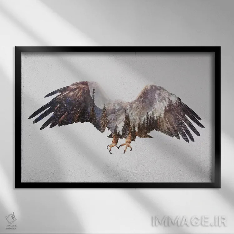 تابلو عقاب قطبی اثر آندریاس لیه - نمای قابدار مشکی