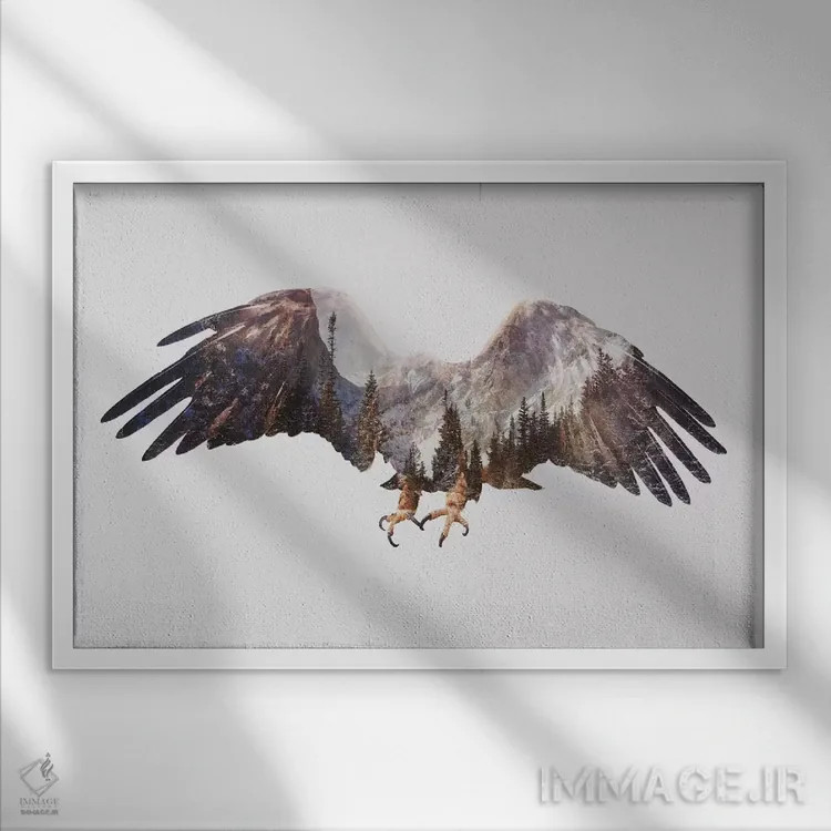 تابلو عقاب قطبی اثر آندریاس لیه - نمای قابدار سفید