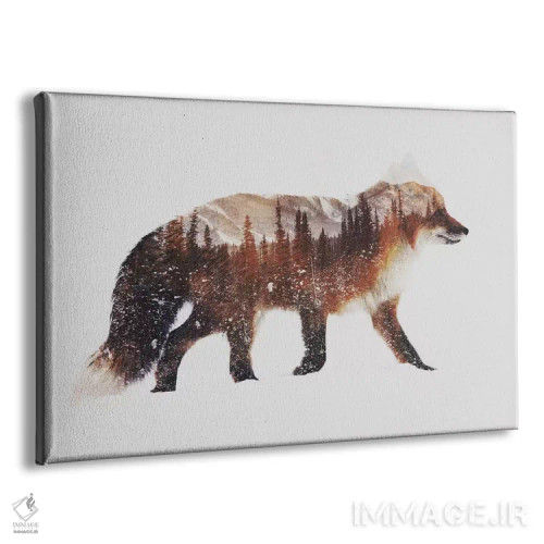 تابلو روباه قرمز قطبی اثر آندریاس لیه - نمای پرسپکتیو محصول