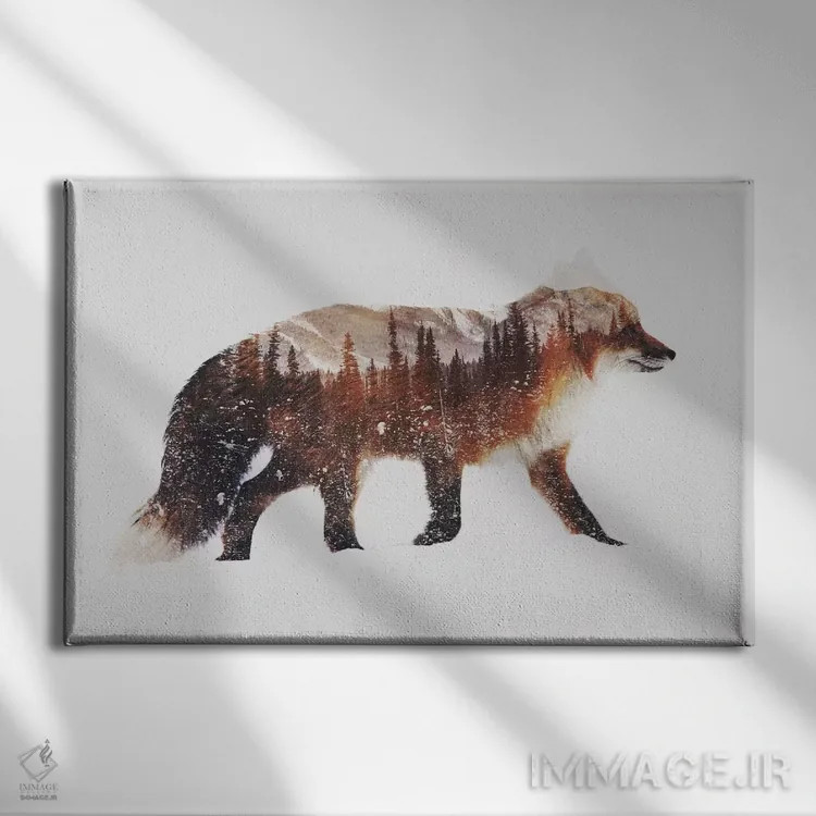 تابلو روباه قرمز قطبی اثر آندریاس لیه - نمای روبهرو روی دیوار