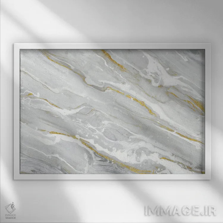 تابلو با جریان حرکت کردن اثر آلبنا خریستوا - نمای قابدار سفید