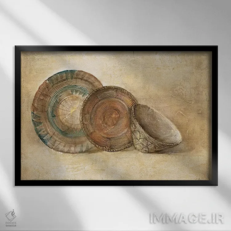 تابلو ظروف بافتهشده ۱ اثر آلبنا خریستوا - نمای قابدار مشکی