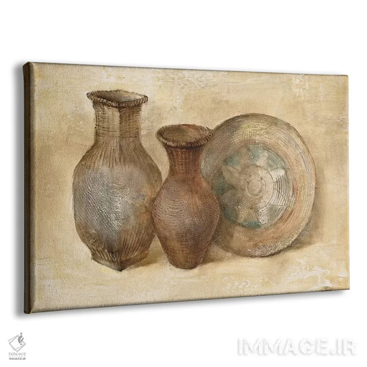 تابلو ظروف بافتهشده ۲ اثر آلبنا خریستوا - نمای پرسپکتیو محصول