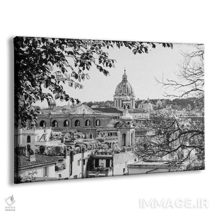 تابلو ایتالیا، رم. گنبد سن پیتر از خیابان ویاله دلا ترینیتا دی مونتی اثر آلیسون جونز - نمای پرسپکتیو محصول