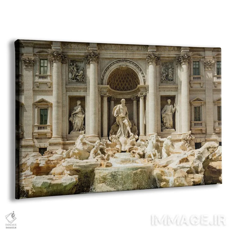 تابلو ایتالیا، رم. فواره تروی طراحی شده توسط نیکولا سالوی اثر آلیسون جونز - نمای پرسپکتیو محصول