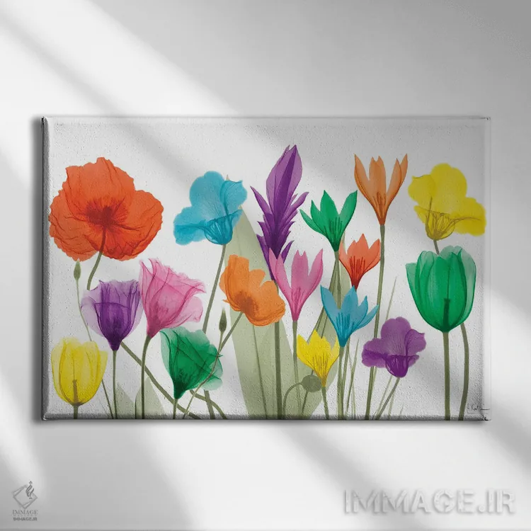 تابلو جواهرات خوشمنظر گلدار I اثر آلبرت کوئتسیِر - نمای روبهرو روی دیوار